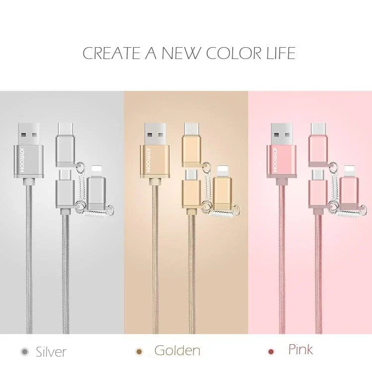 Joyroom 3 in 1 Data Cable, 1.0 meter S-M321 - silver