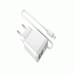 LDNIO A321 3.1A DUAL USB PORTS FAST CHARGE + MICRO USB CABLE MOBILE CHARGER