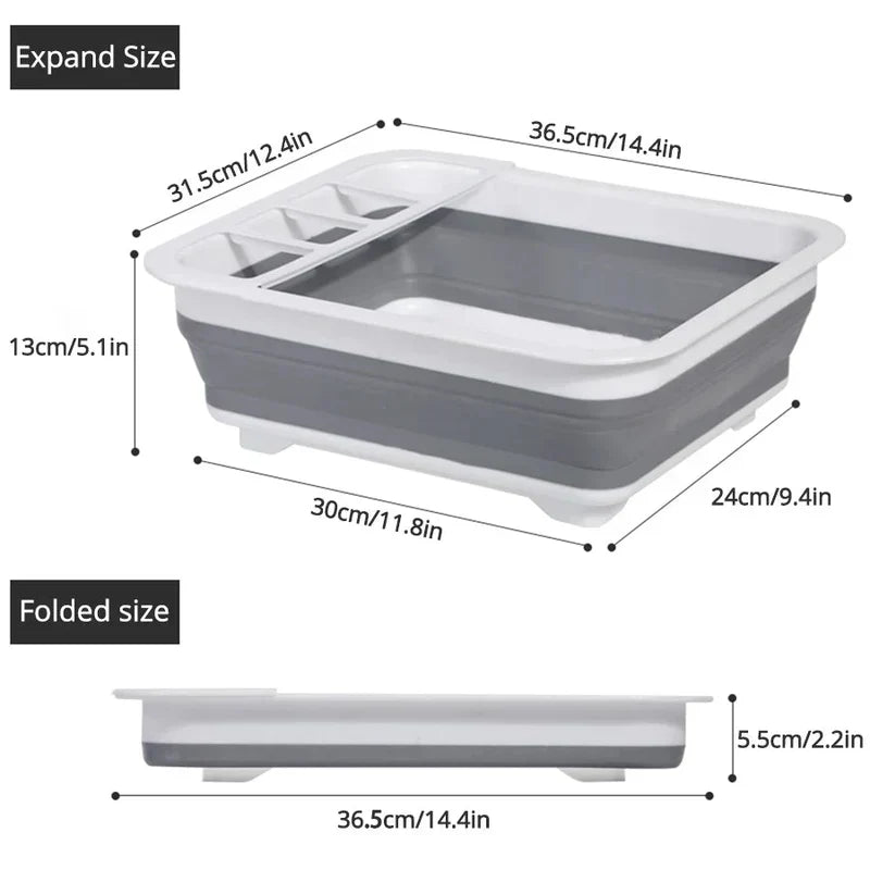 Silicone foldable drainer dish rack